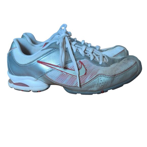 Nike Air Sneakers Soccer Lace up Shoes in Gray & Pink Running Activewear Sneaker - Picture 1 of 6